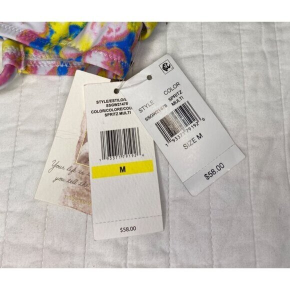 3 for $15 JESSICA SIMPSON Tie Dye Tie‎ Cropped Cami Cutout Deep V Neck, Small - Picture 9 of 9